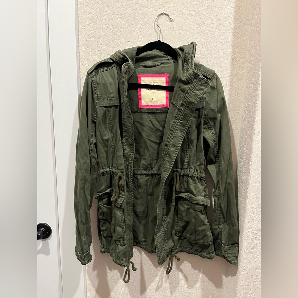 Green hooded Jacket - Hollister